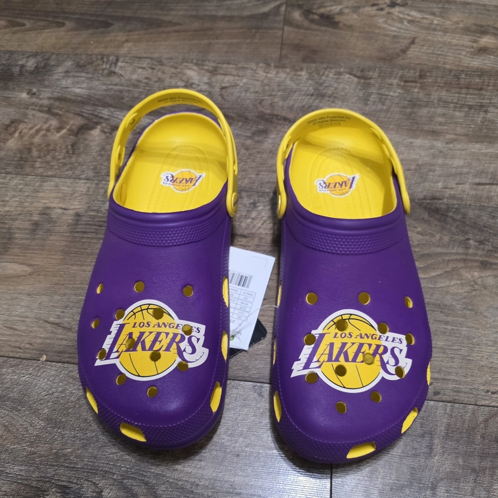 Crocs LA Lakers Sandals Men Size 11 - Picture 7 of 13